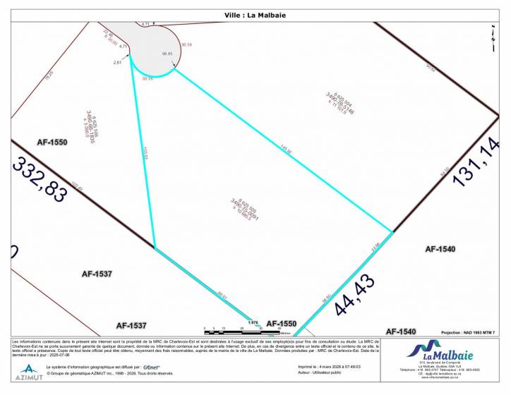 7 - Terrain et terre à vendre, La Malbaie (Code - mb421, Charlevoix)